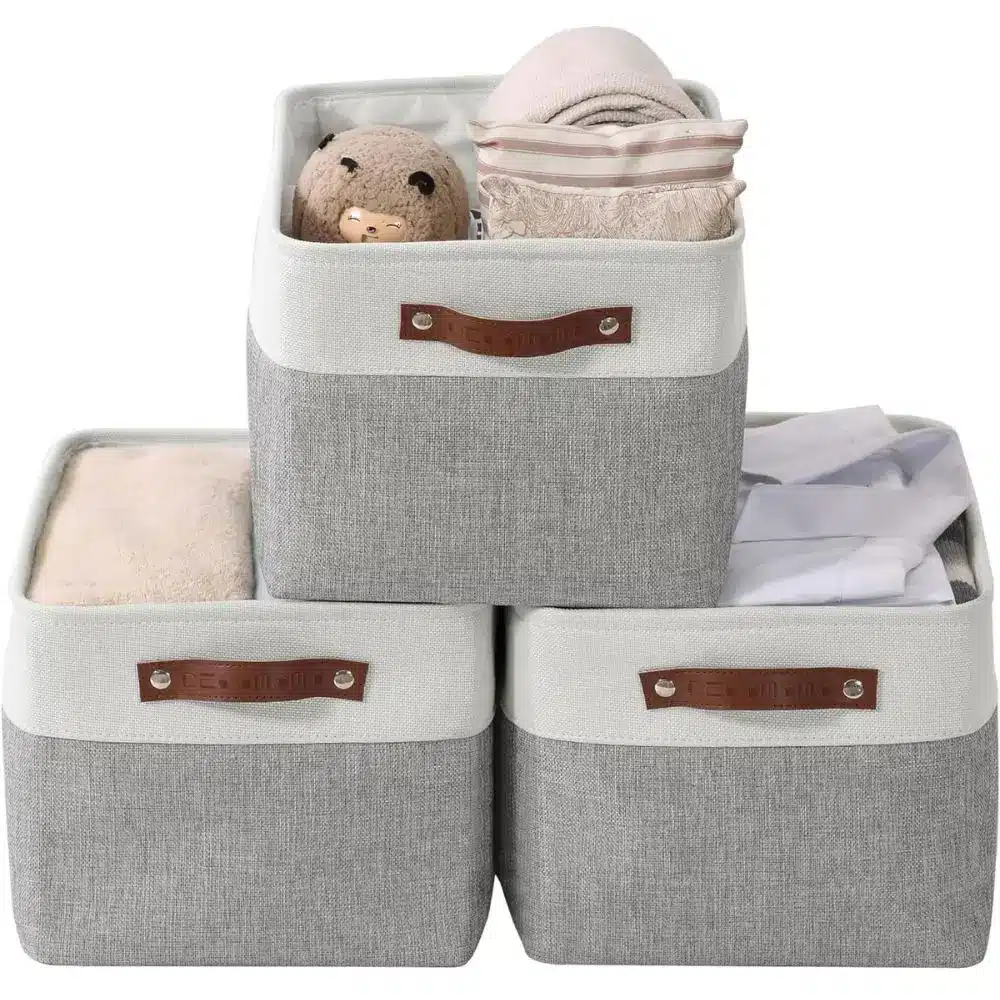 3 fabric storage baskets