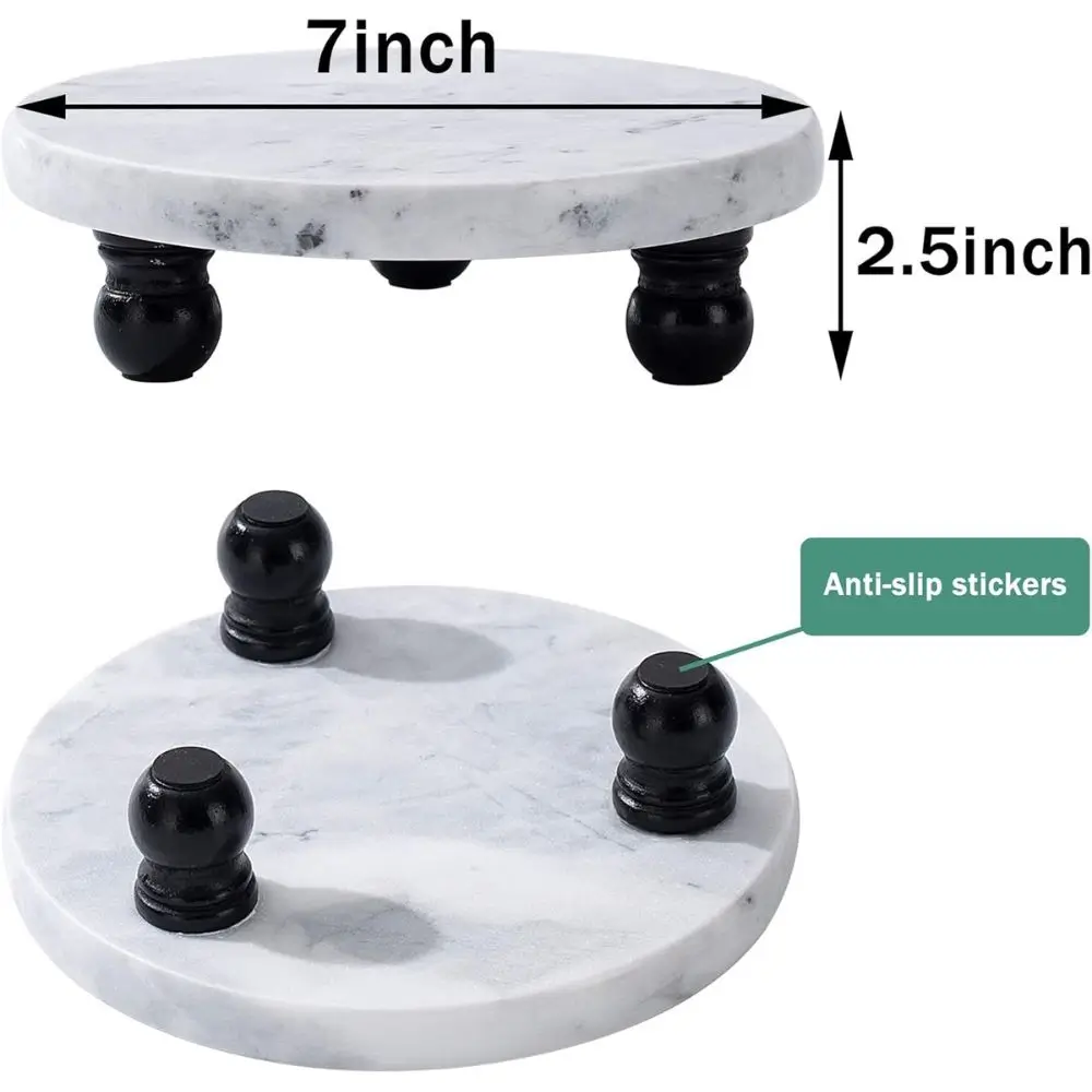 Decorative Marble Riser For Display with wood anti-slip legs