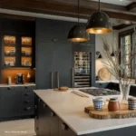 Flush cabinetry and hidden refrigerator