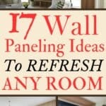 Says 17 wall paneling ideas to refresh any room with 4 images of rooms with wall paneling bedroom living room accent wall reading nook tv wall wood wall paneling vaulted ceiling wall