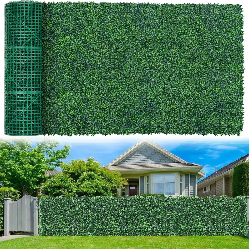UV-Anti Faux Ivy Leaves Privacy Fence Screen Grass Wall Roll Panels