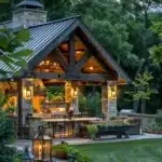 backyard ideas and furniture sets with lighting