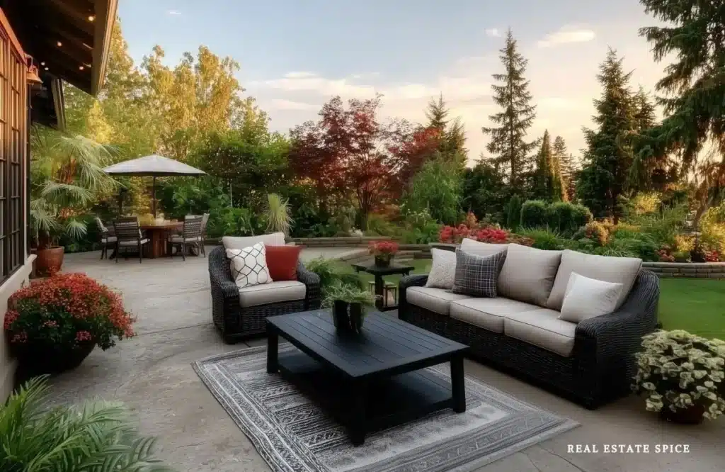 backyard oasis outdoor tables