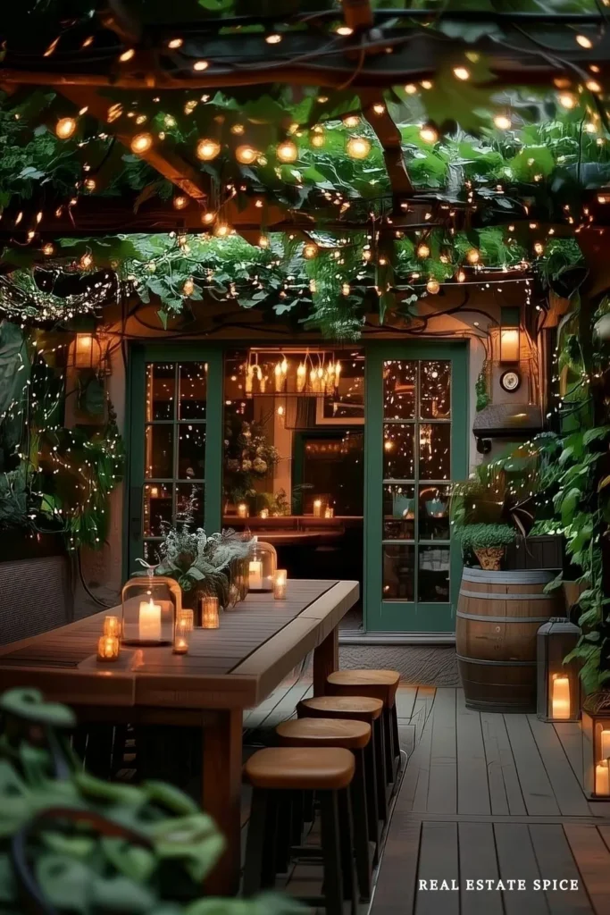 backyard oasis with table