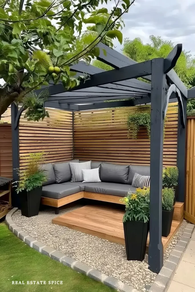 backyard rule of 3 privacy a pergola with privacy fence