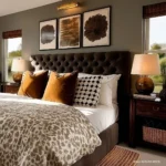 bed with nightstands flanking each side and table lamps