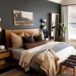 bedroom rule of 3 areas primary master bedroom rug wall sconces