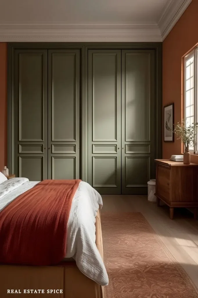 bedroom rule of 3 color closets painted green