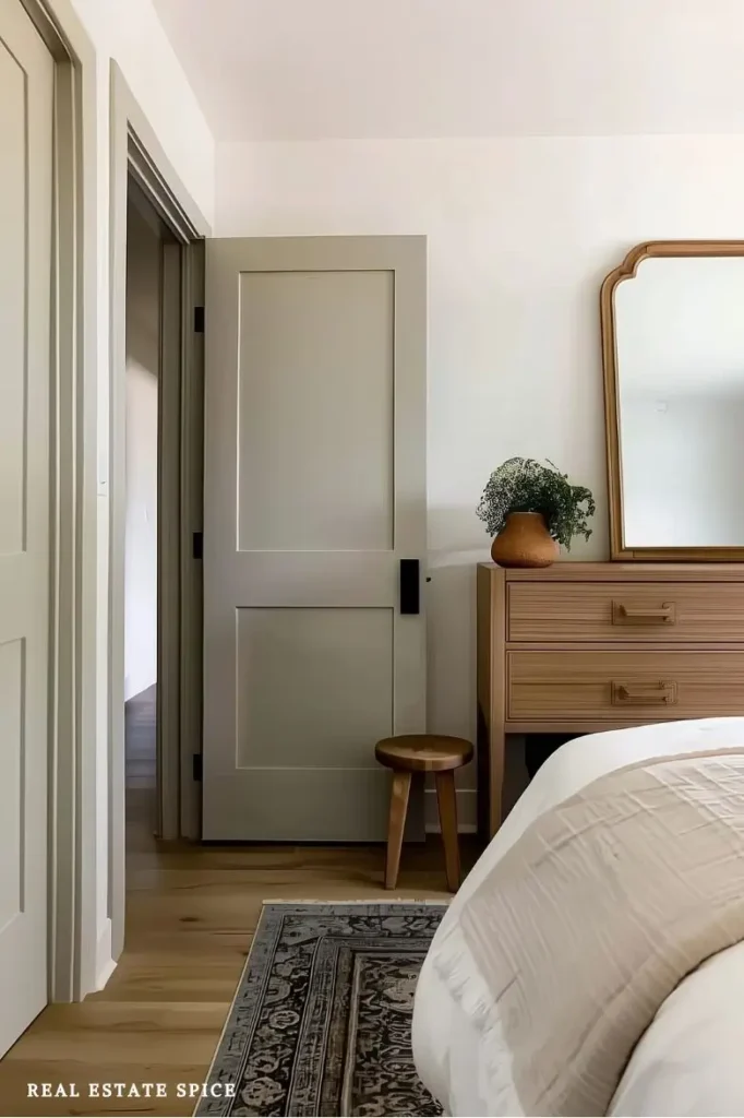 bedroom rule of 3 color painted door