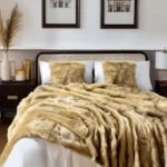 bedroom rule of 3 cozy bedroom bed with faux fur blanket