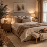 bedroom rule of 3 cozy bedroom with bedding lighting personal wall art