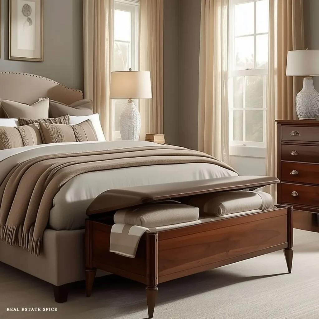 bedroom rule of 3 storage bench