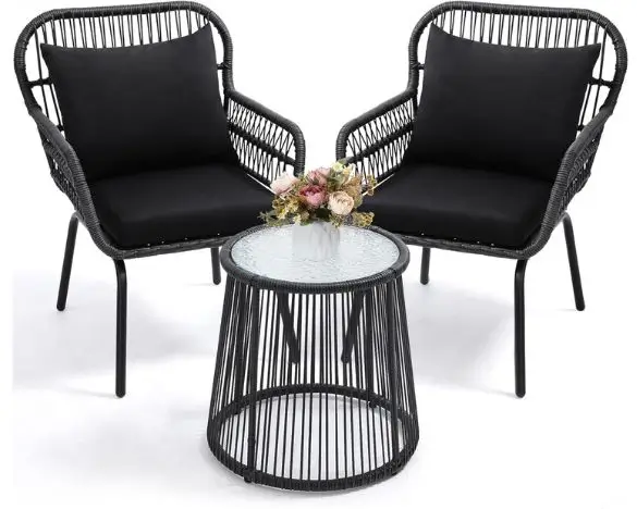 bistro table set table and chairs rattan wicker