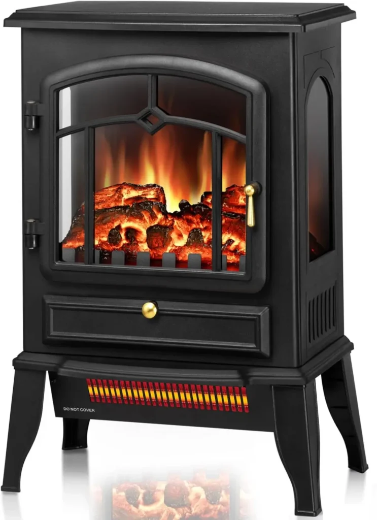 black electric fireplace stove 3D Flame Effect