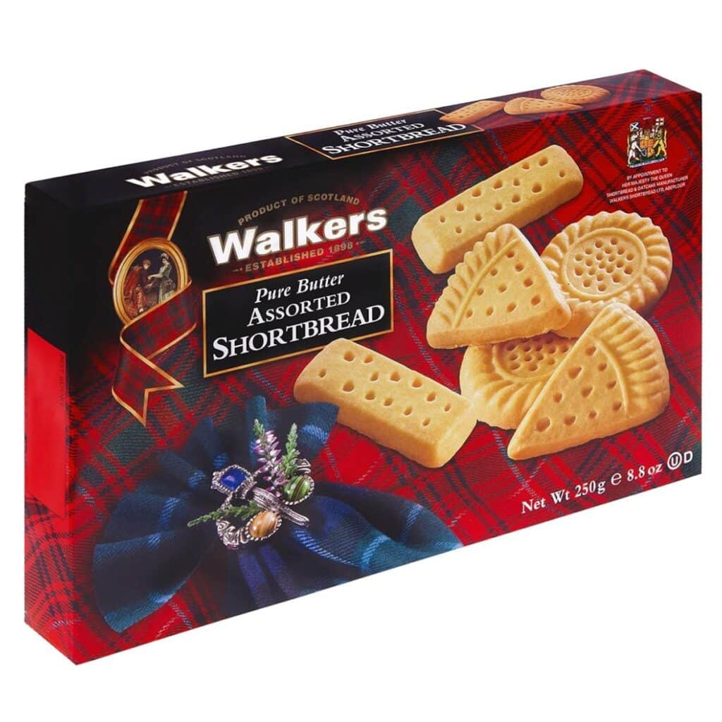 box of pure butter assorted shortbread cookies
