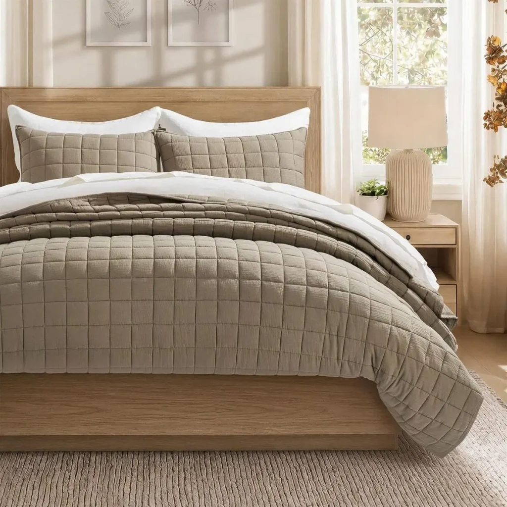 cotton quilt set bedspread bedding and pillow cover shams