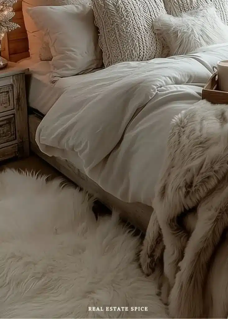 cozy rug next to bed