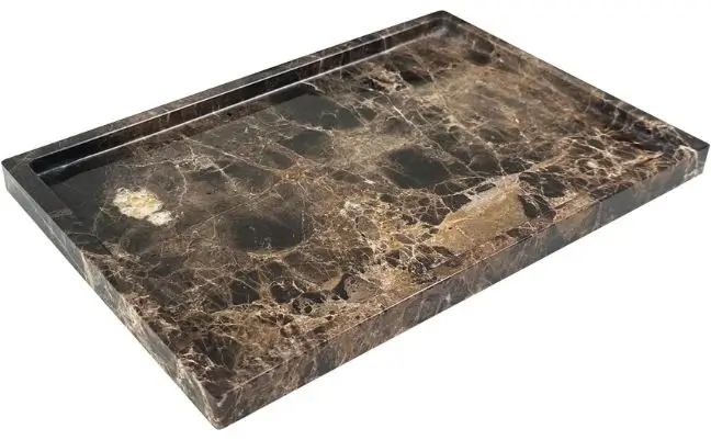 dark brown marble tray