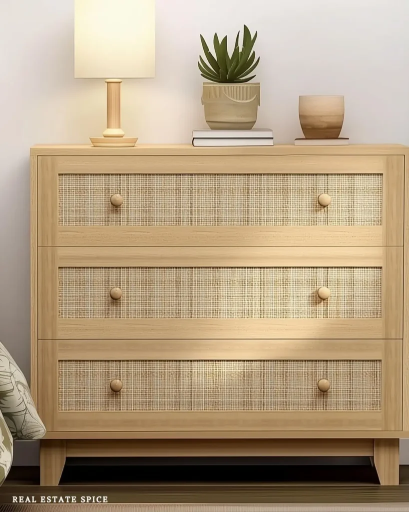 dresser next to bed