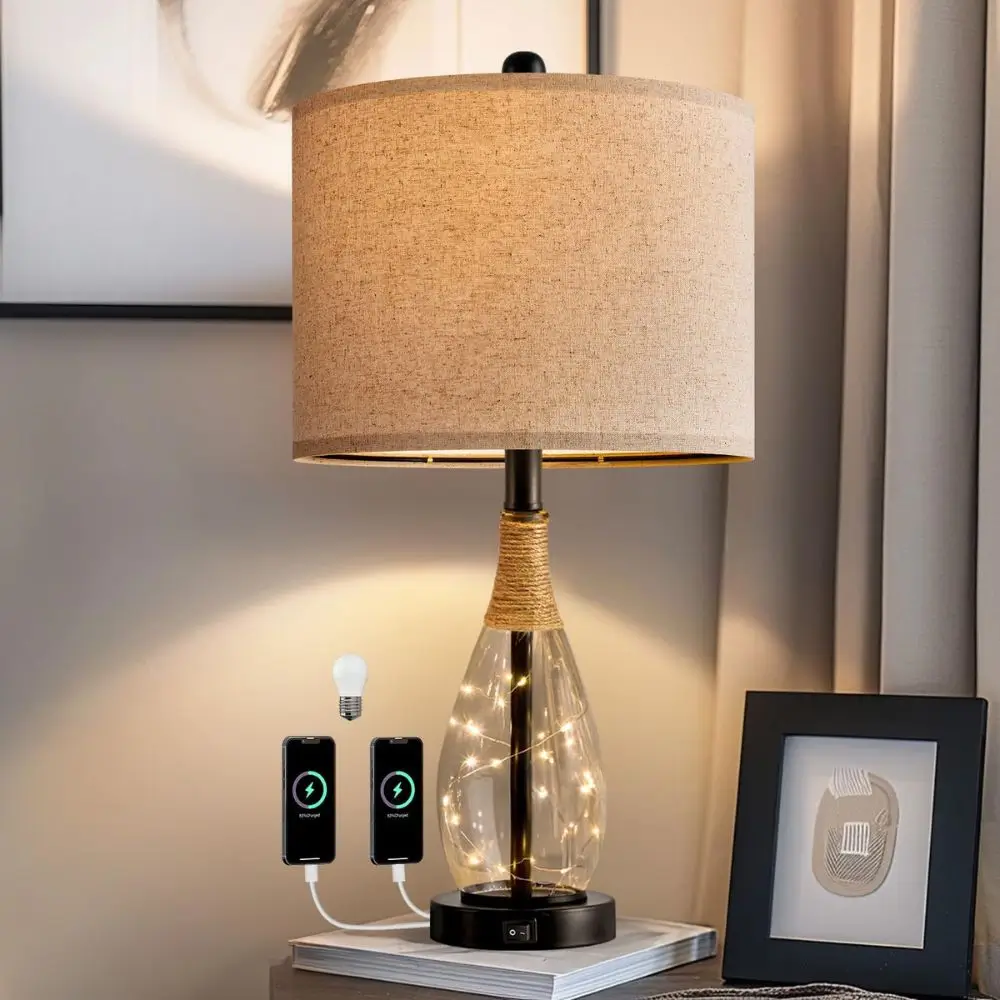 duel light table lamp with remote