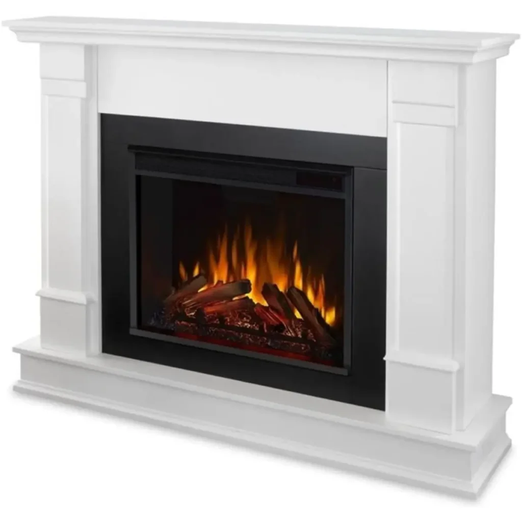 electric fireplace white frame