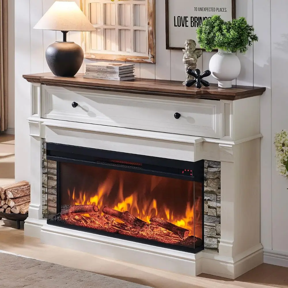 free standing electric fireplace