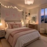girls bedroom with bedding
