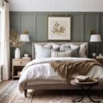 green board and batten wall behind bed