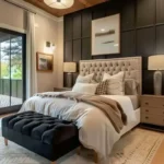 guest bedroom with storage bench