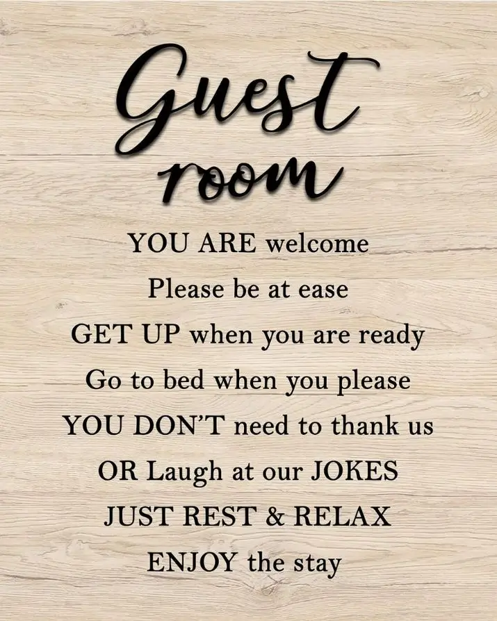 guest room welcome wall art sign