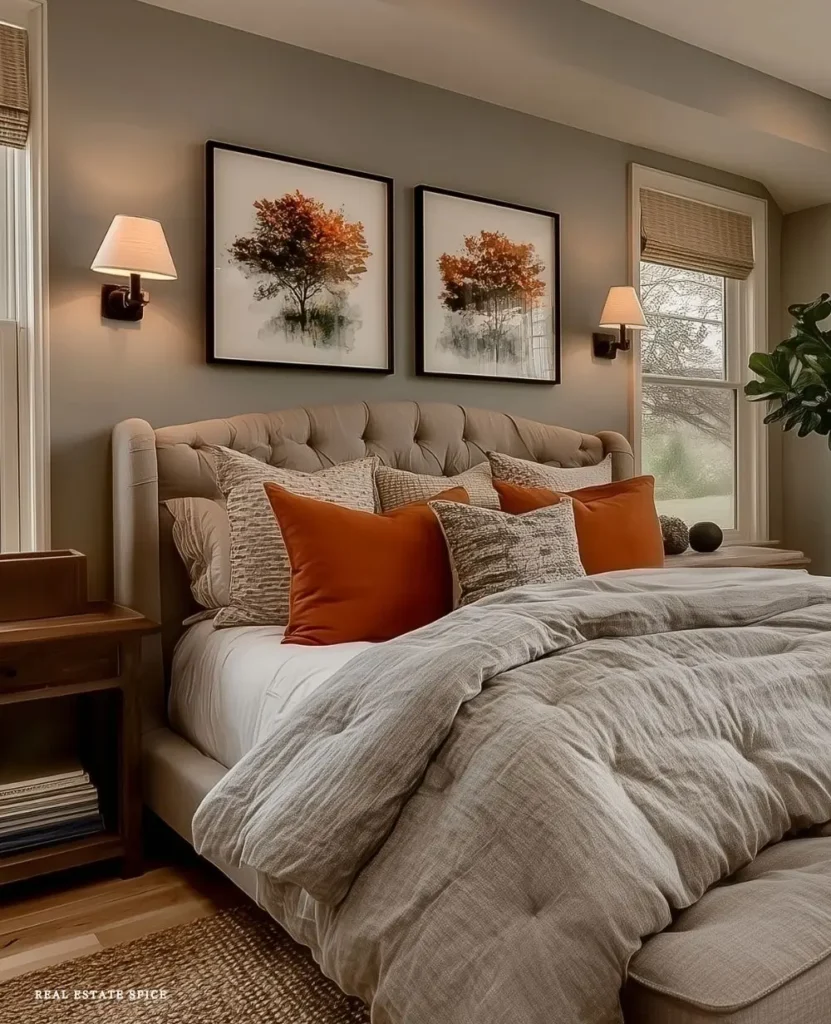 how to decorate a guest bedroom bed with wall sconces