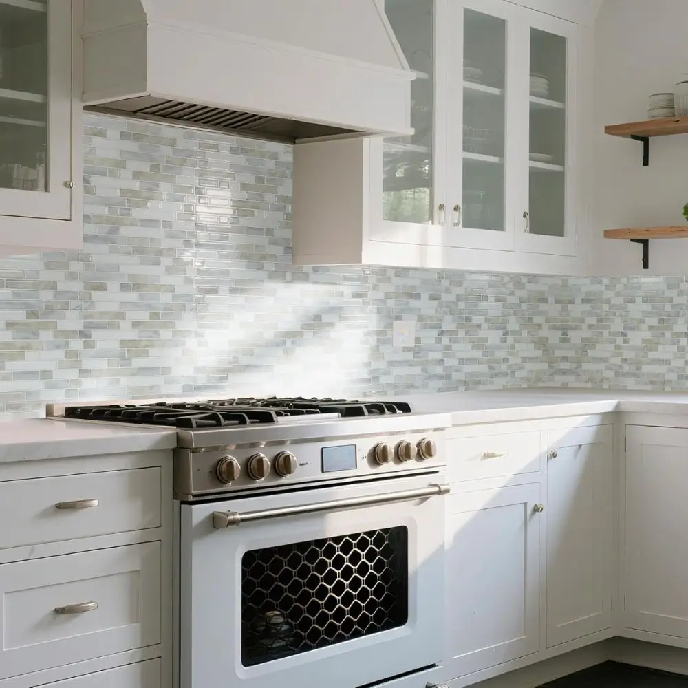 kitchen counter with backsplash