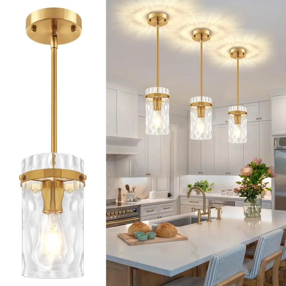 kitchen lighting design gold pendant light over kitchen island