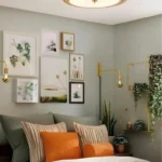 low ceiling bedroom with lighting
