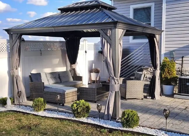 outdoor gazebo in backyard