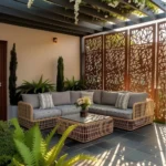 patio rule of 3 privacy metal privacy screens on patio