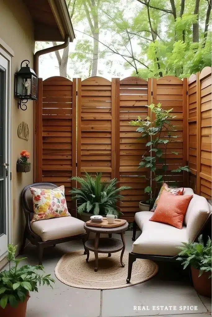 patio rule of 3 privacy small patio with outdoor privacy screen hinged dividers