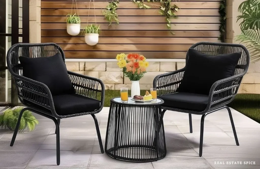 patio rule of 3 small patio with bistro table set