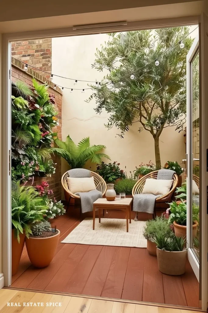 patio rule of 3 small patio with tiny patio small outdoor chairs potted plants small table