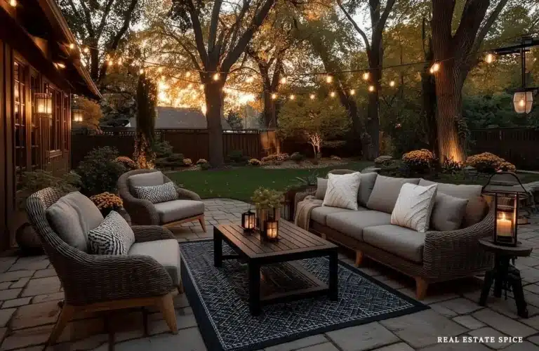 patio with lighting outdoor patio furniture