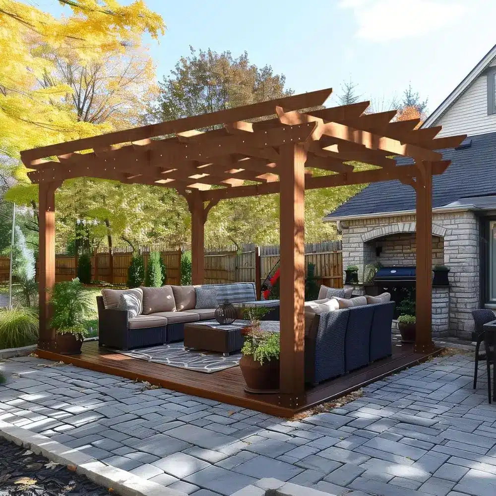 pergola in backyard