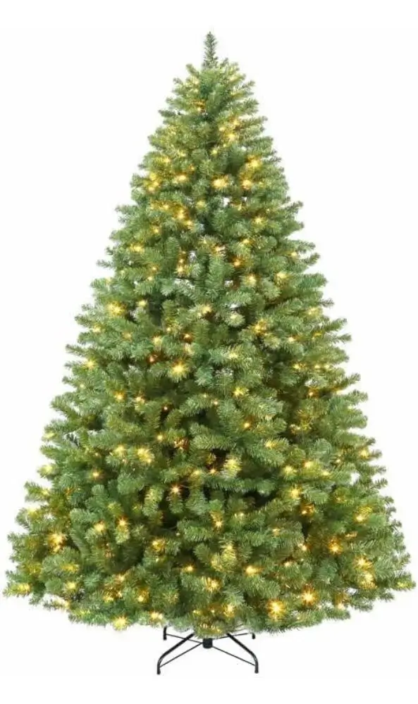 pre-lit green christmas tree
