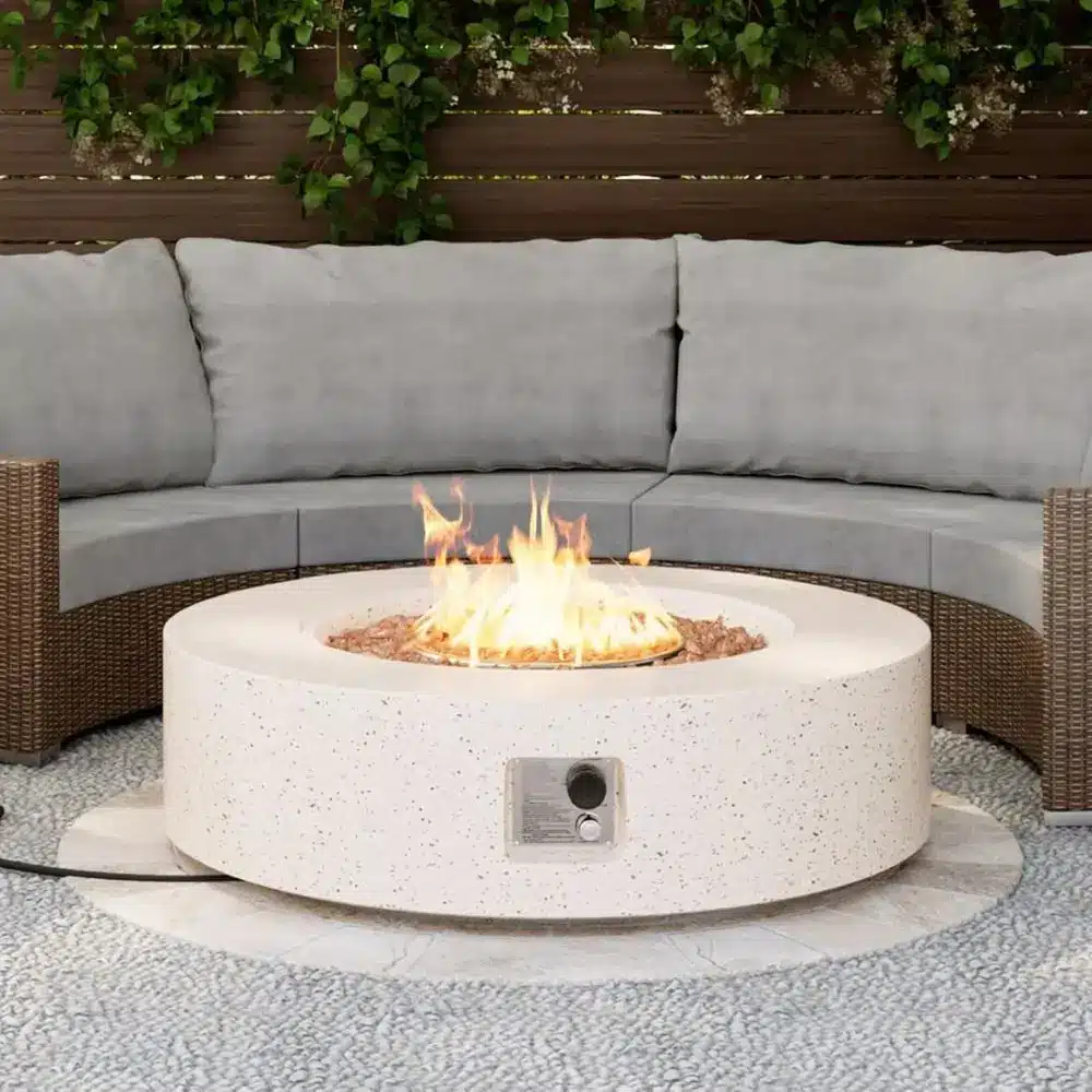 round concrete fire pit table propane