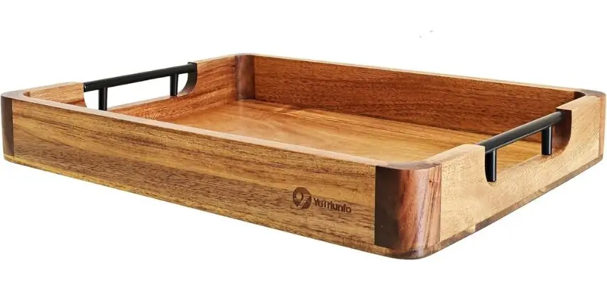 rustic wood decorative tray