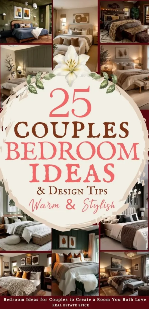 says 25 couples bedroom ideas and design tips warm and stylish with 10 photos of couples bedrooms below says Bedroom Ideas for Couples to Create a Room You Both Love