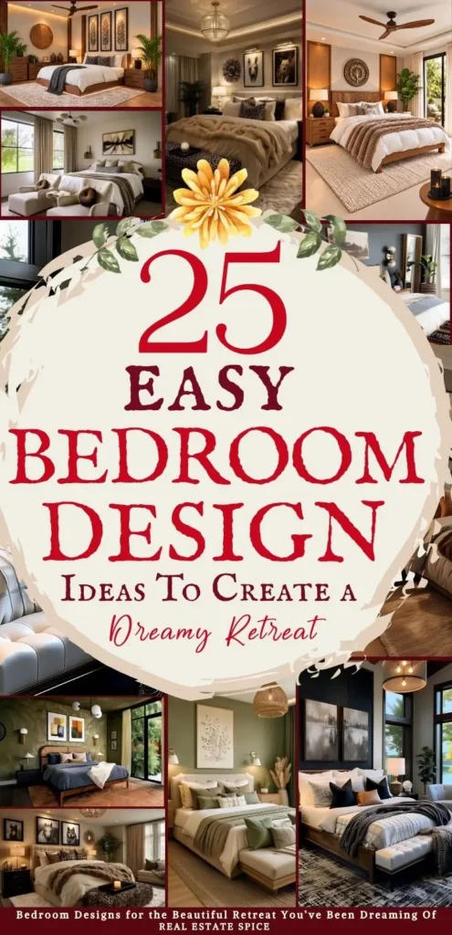 says 25 easy bedroom design ideas to create a dreamy retreat with 8 photos of bedroom designs below says Bedroom Designs for the Beautiful Retreat You’ve Been Dreaming Of