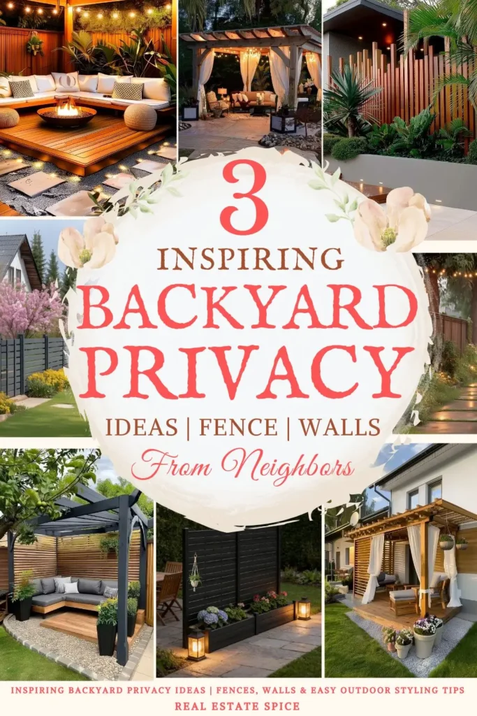 says 3 inspiring backyard privacy ideas fence walls from neighbors with 8 photos of backyards below says Inspiring Backyard Privacy Ideas Fences, Walls & Easy Outdoor Styling Tips