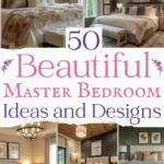 says 50 beautiful master bedroom ideas and designs with 5 photos of master bedrooms with lighting beds wall art pillows