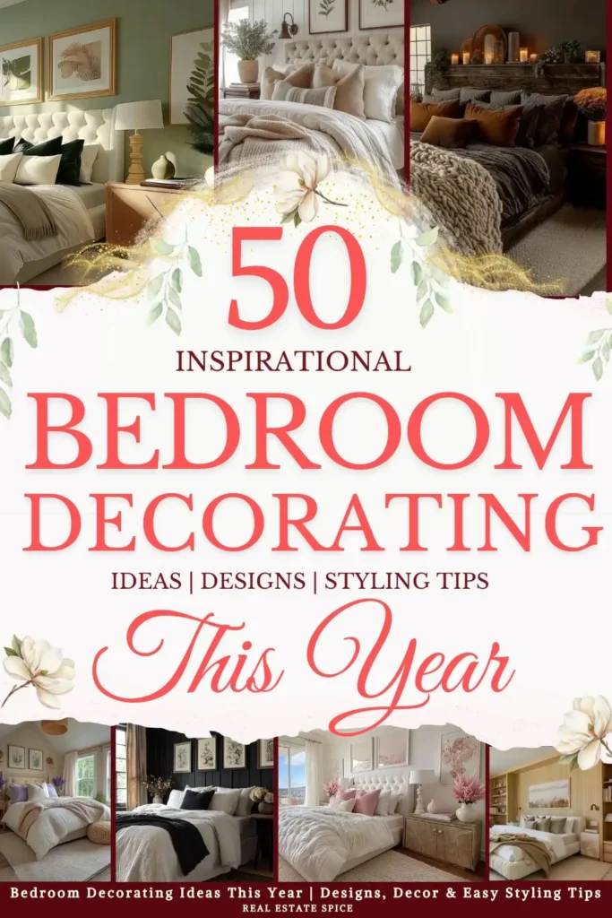 says 50 inspirational bedroom decorating ideas designs styling tips this year with 7 photos of bedrooms below says Bedroom Decorating Ideas This Year Designs, Decor & Easy Styling Tips