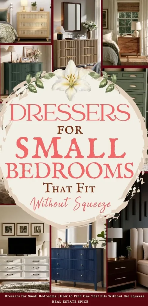 says dressers for small bedrooms that fit without squeeze with 7 photos of small bedrooms with dressers below says Dressers for Small Bedrooms How to Find One That Fits Without the Squeeze